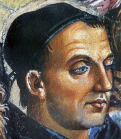 Cappella Niccolina - Beato Angelico ritratto da Luca Signorelli